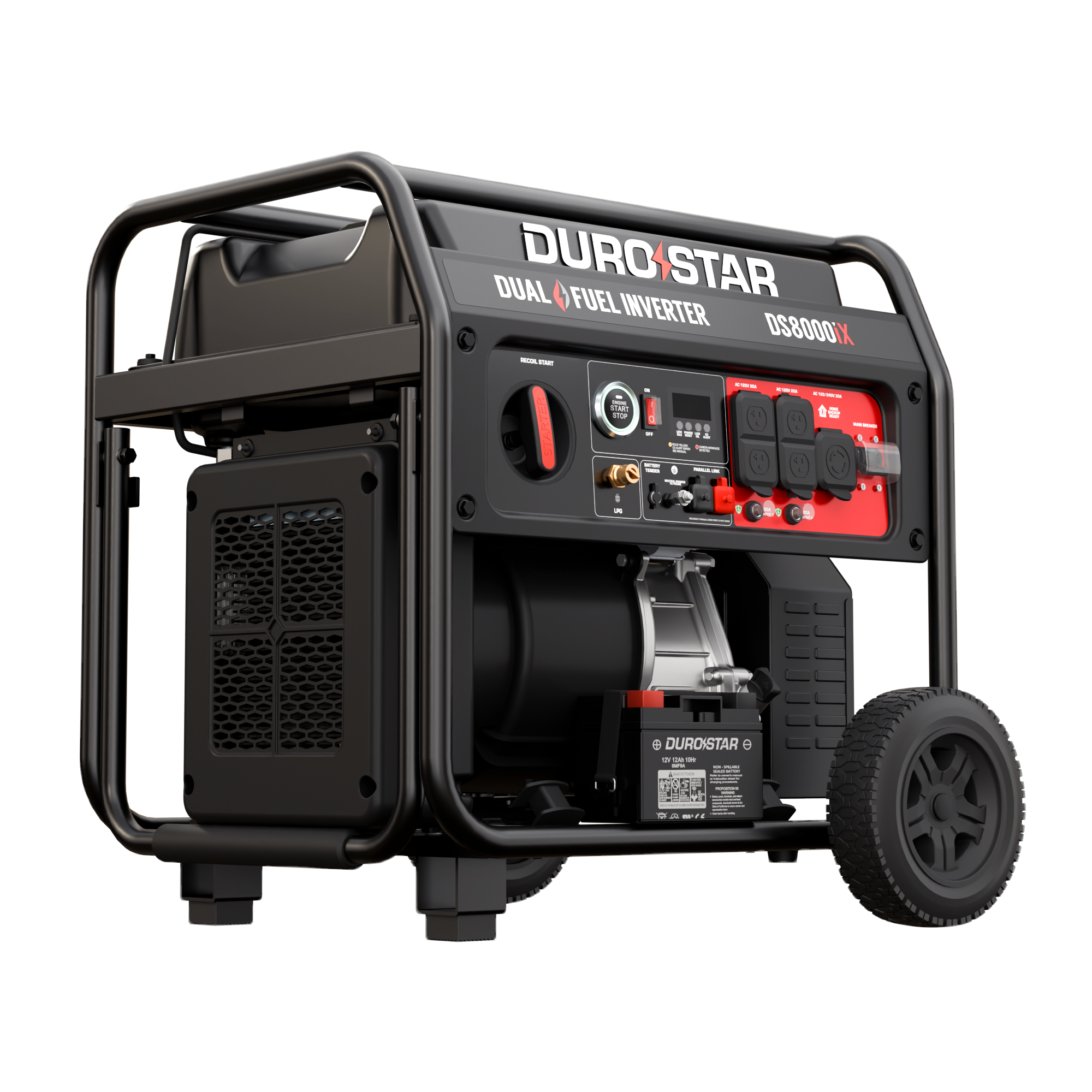 DuroStar DS8000iX Dual-Fuel Inverter Generator — 8,000W Peak (49-State) — exact-model product view