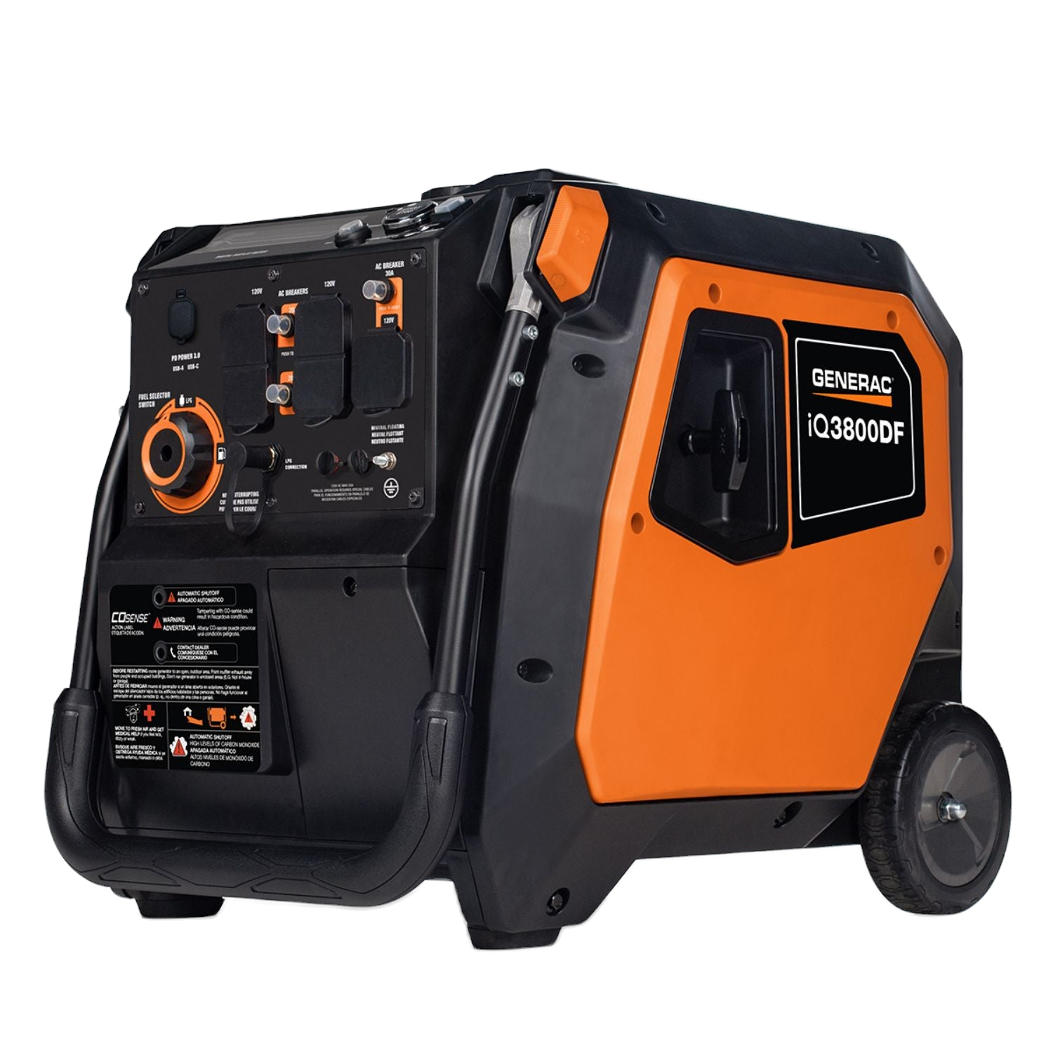 Generac iQ3800 Dual-Fuel Inverter Generator — 3800W Peak (50-State) — exact-model product view