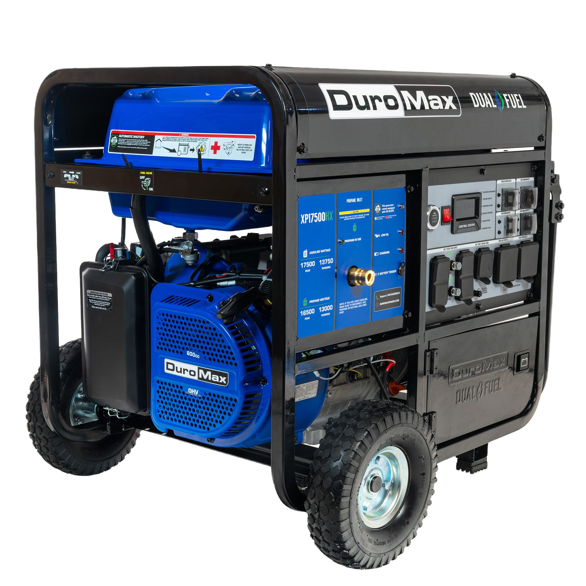 DuroMax XP17500HX Dual-Fuel Generator — 17,500W Peak (49-State) — exact-model product view