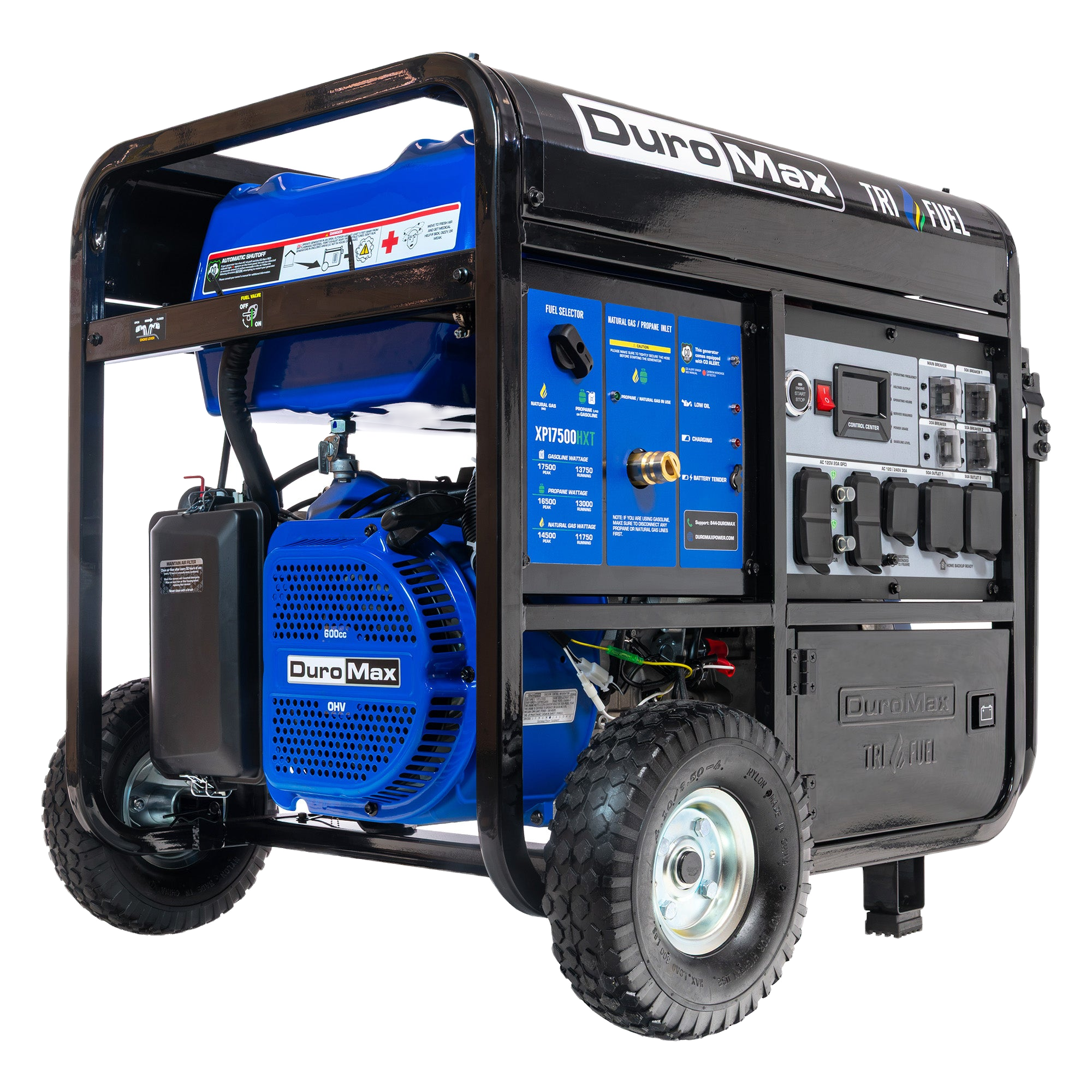 DuroMax XP17500HXT Tri-Fuel Generator — 17,500W Peak (49-State) — exact-model product view