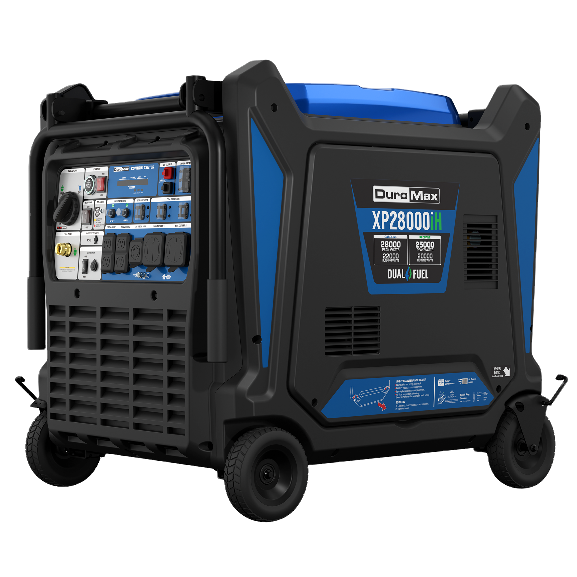 DuroMax XP28000iH Dual-Fuel Inverter Generator — 28,000W Peak (49-State) — exact-model product view