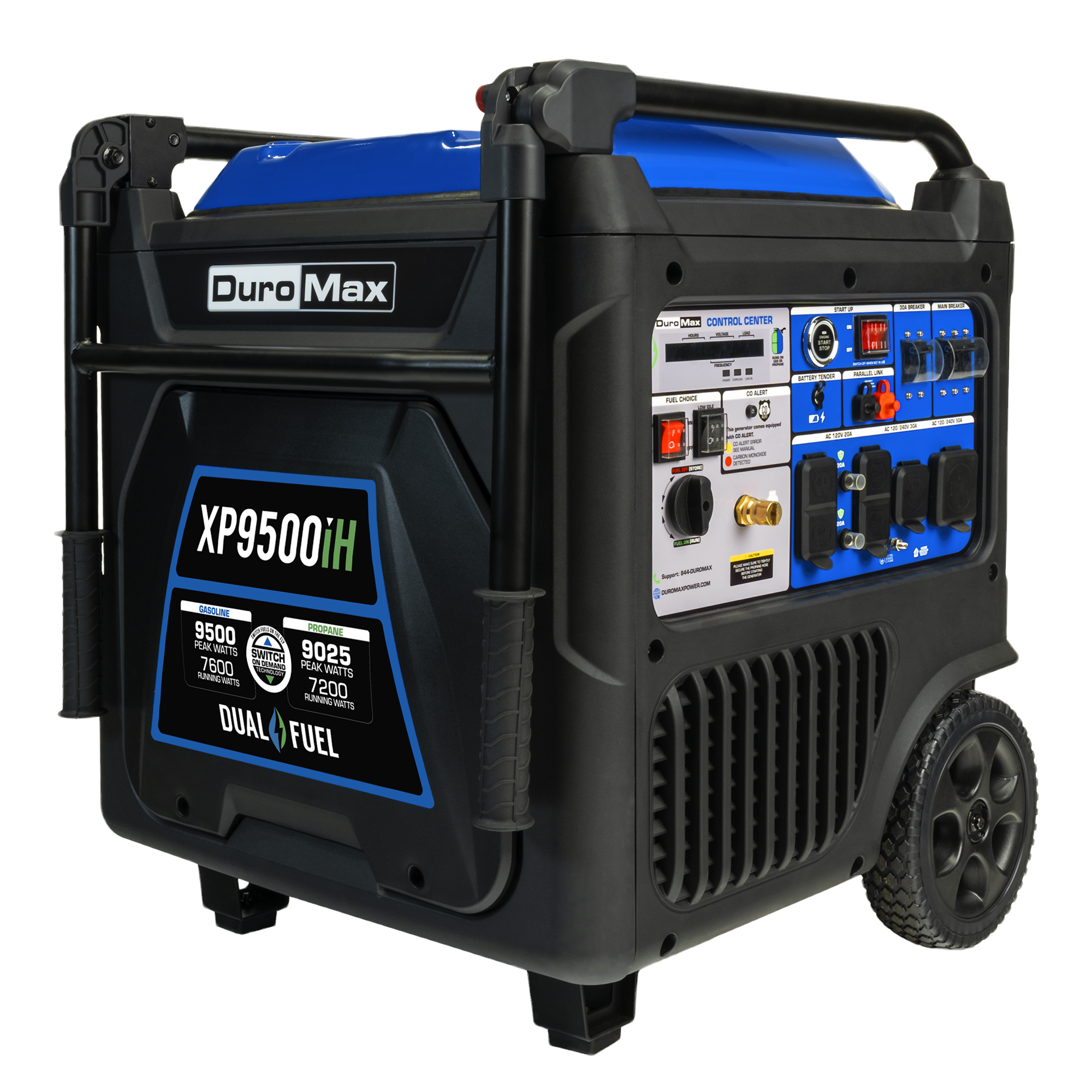DuroMax XP9500iH Dual-Fuel Inverter Generator — 9,500W Peak (49-State) — exact-model product view