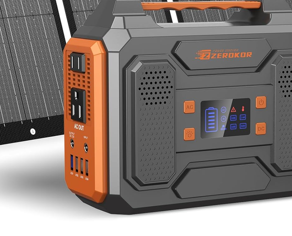 ZeroKor R200 Solar Generator — 280Wh with 60W Solar Panel — product detail