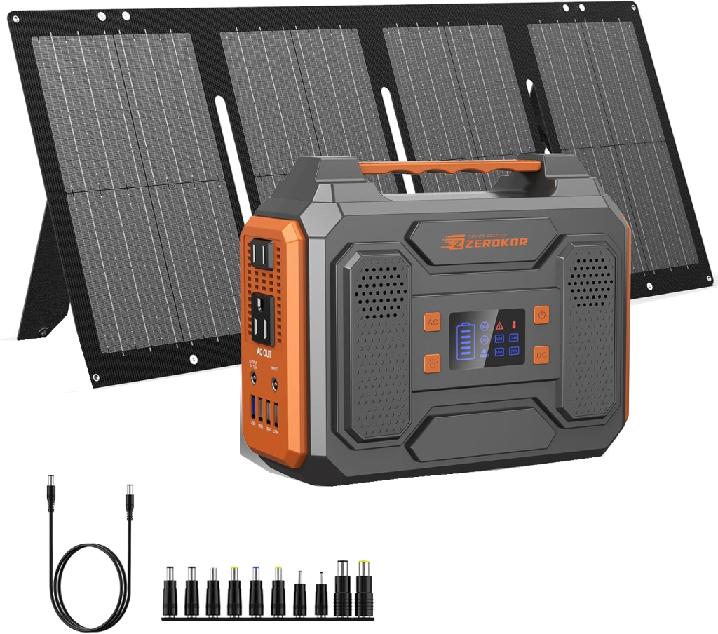 ZeroKor R200 Solar Generator — 280Wh with 60W Solar Panel