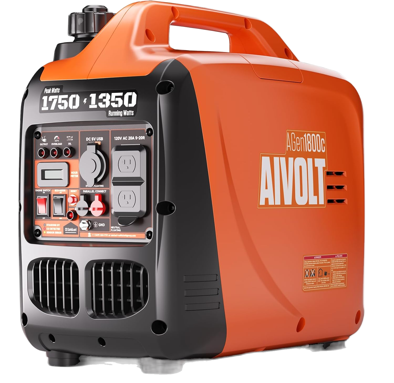 AIVOLT I-G1200C Portable Inverter Generator — 1750W Peak