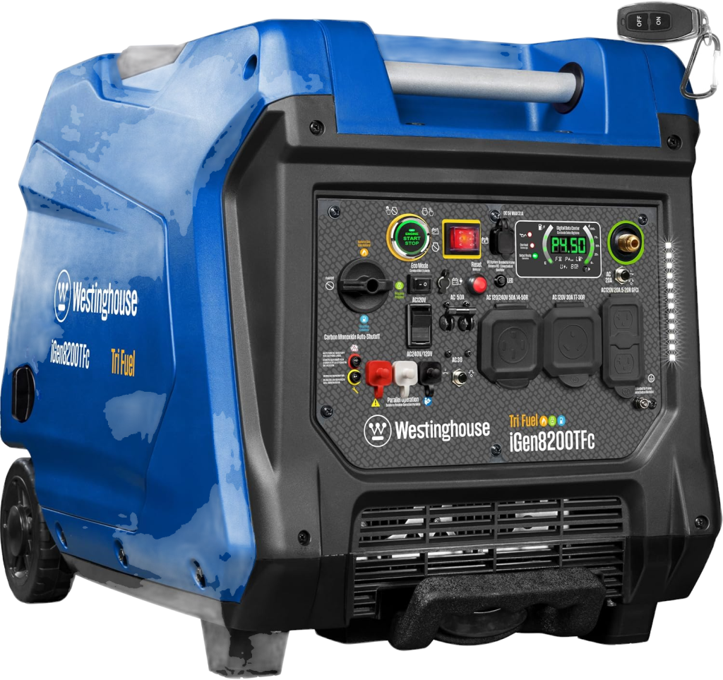 Westinghouse iGen8200TFc Tri-Fuel Inverter Generator — 8200W Peak