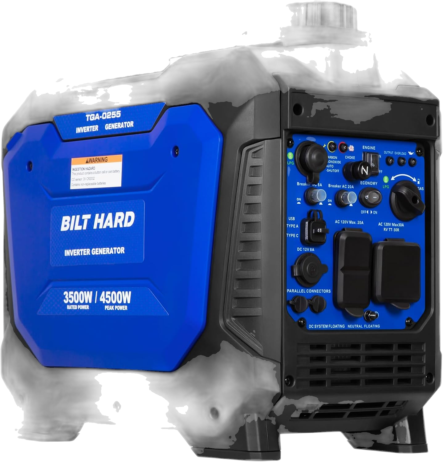 BILT HARD TGA-0255 Dual Fuel Inverter Generator — 4500W Peak