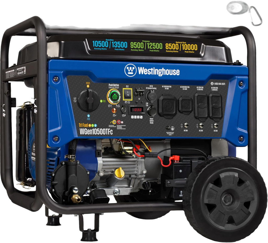 Westinghouse WGen10500TFc Tri-Fuel Generator — 13500W Peak